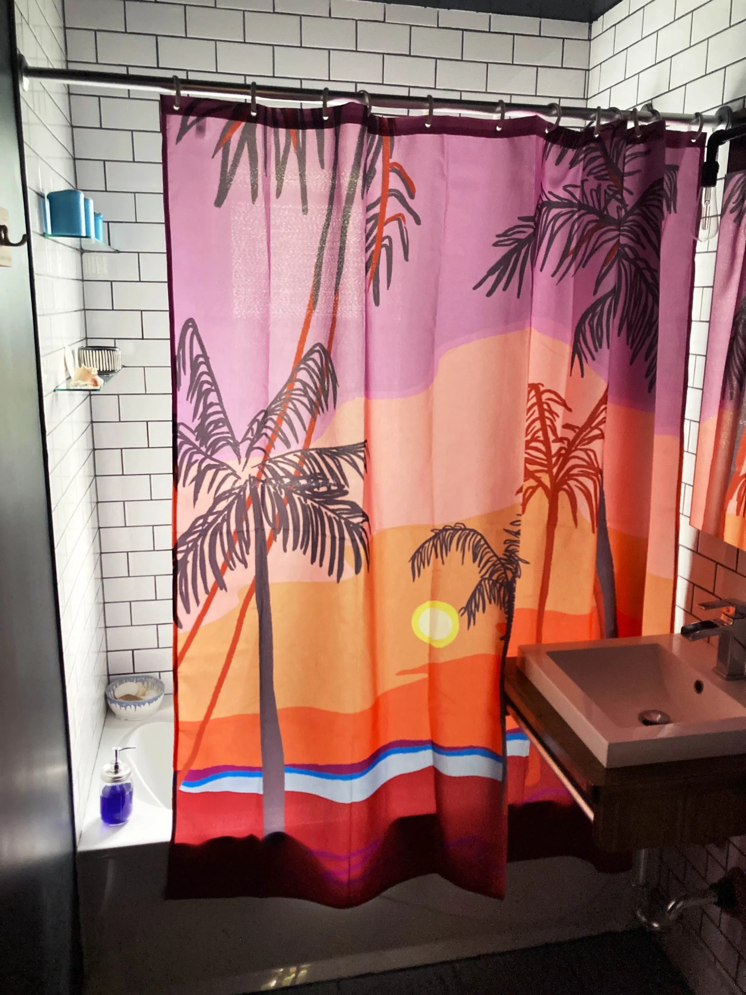 Sunset beach shower curtain Costume de bain