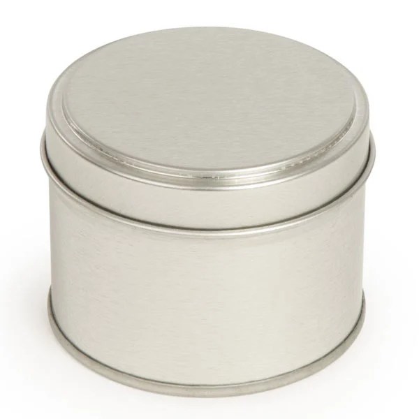 Silver Round Candle Tin With Welded Side Seam 100ml Single Cosy Owl