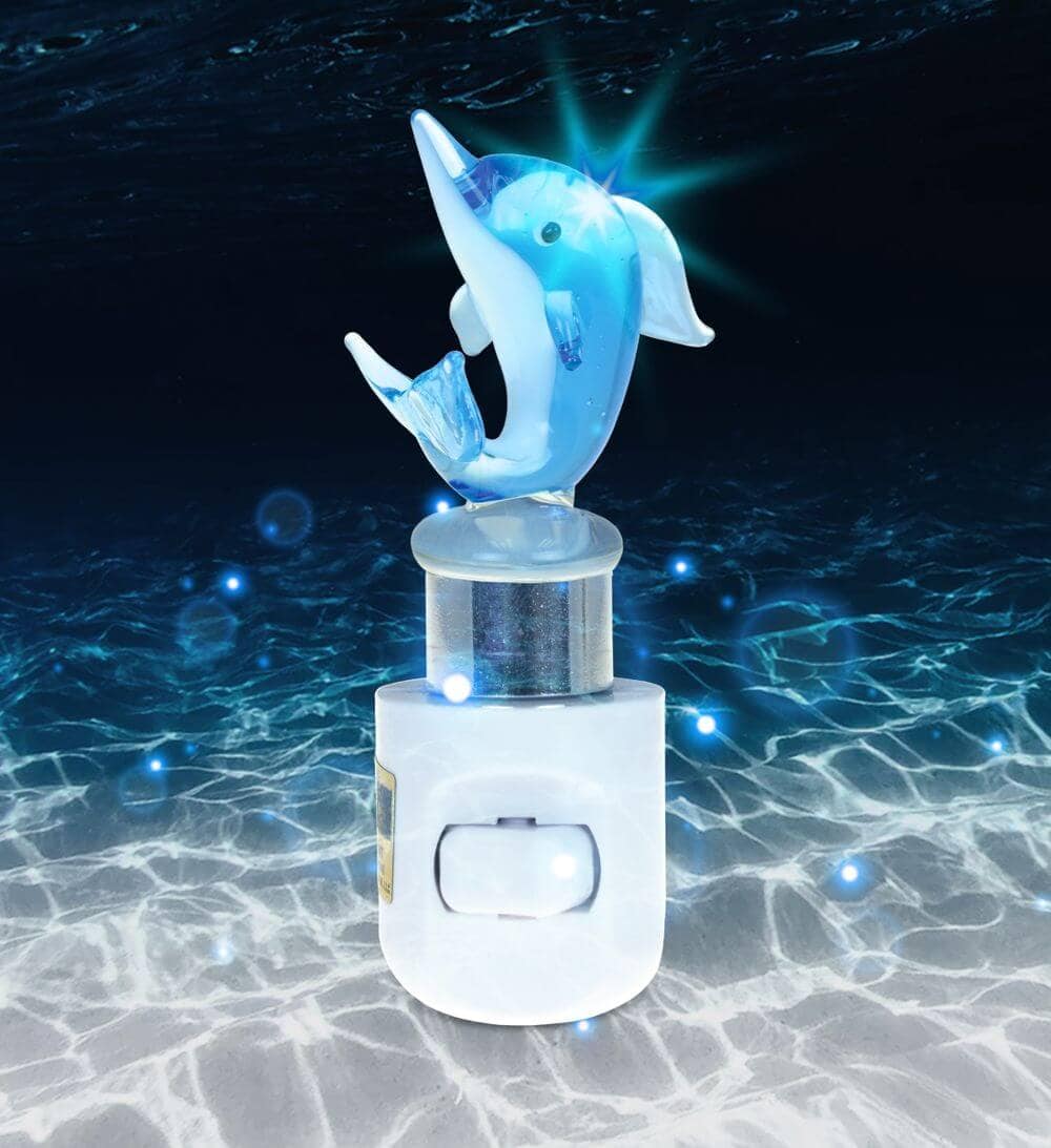 Dolphin LED Glass Art Night Light CoTa Global