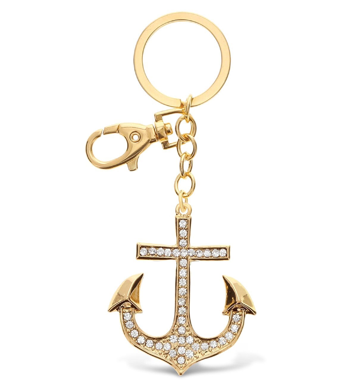 Anchor Keychain Gold Sparkling Charms CoTa Global