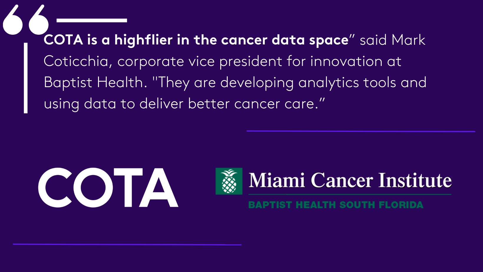 Baptist Health Miami Cancer Institute expands partnership with COTA