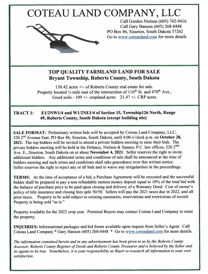 Coteau Land Company, LLC Full Service Real Estate Firm Northeast