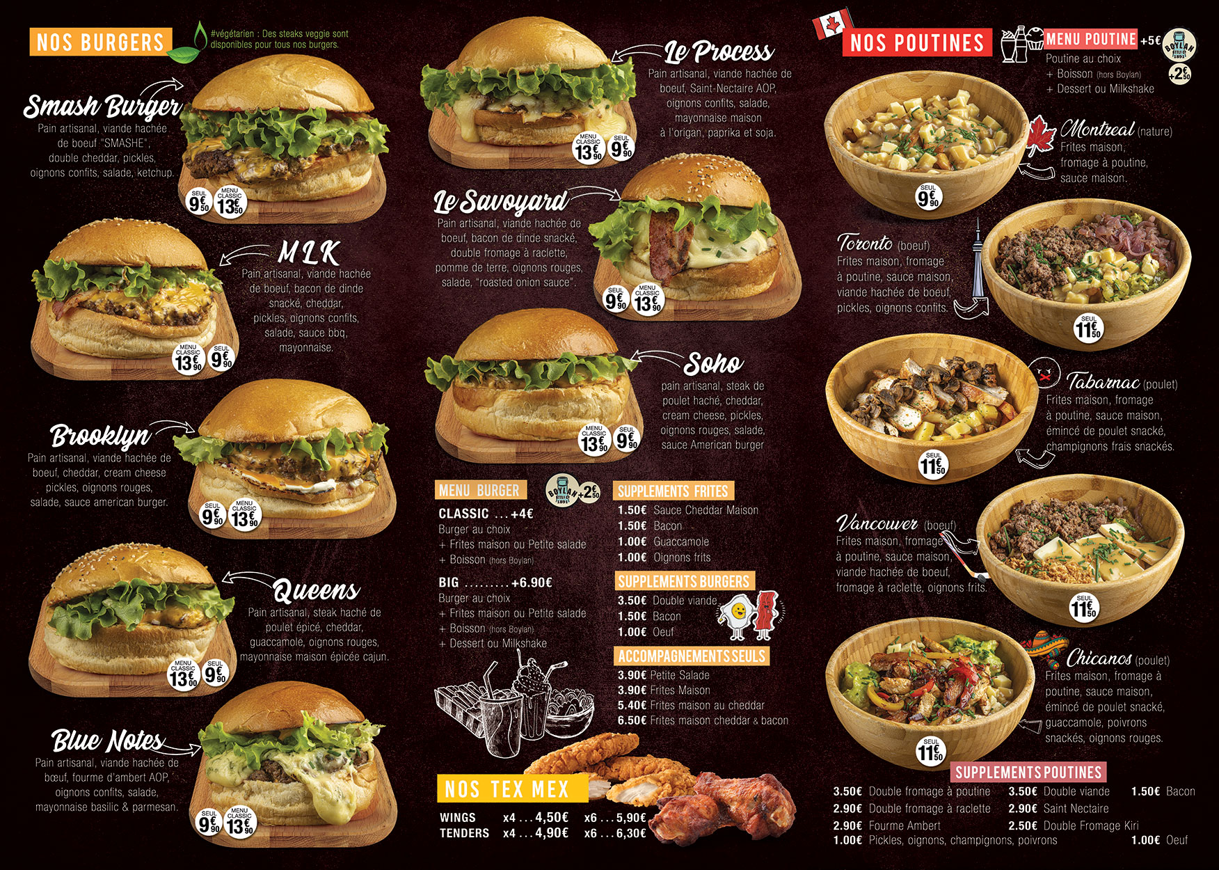 Star Burger Annecy Carte Cote Burger & Poutine (LyonAnnecy)