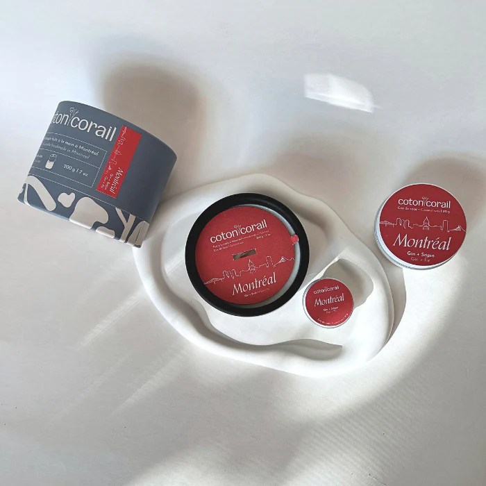 Refillable candle montreal Unscented Coton Corail