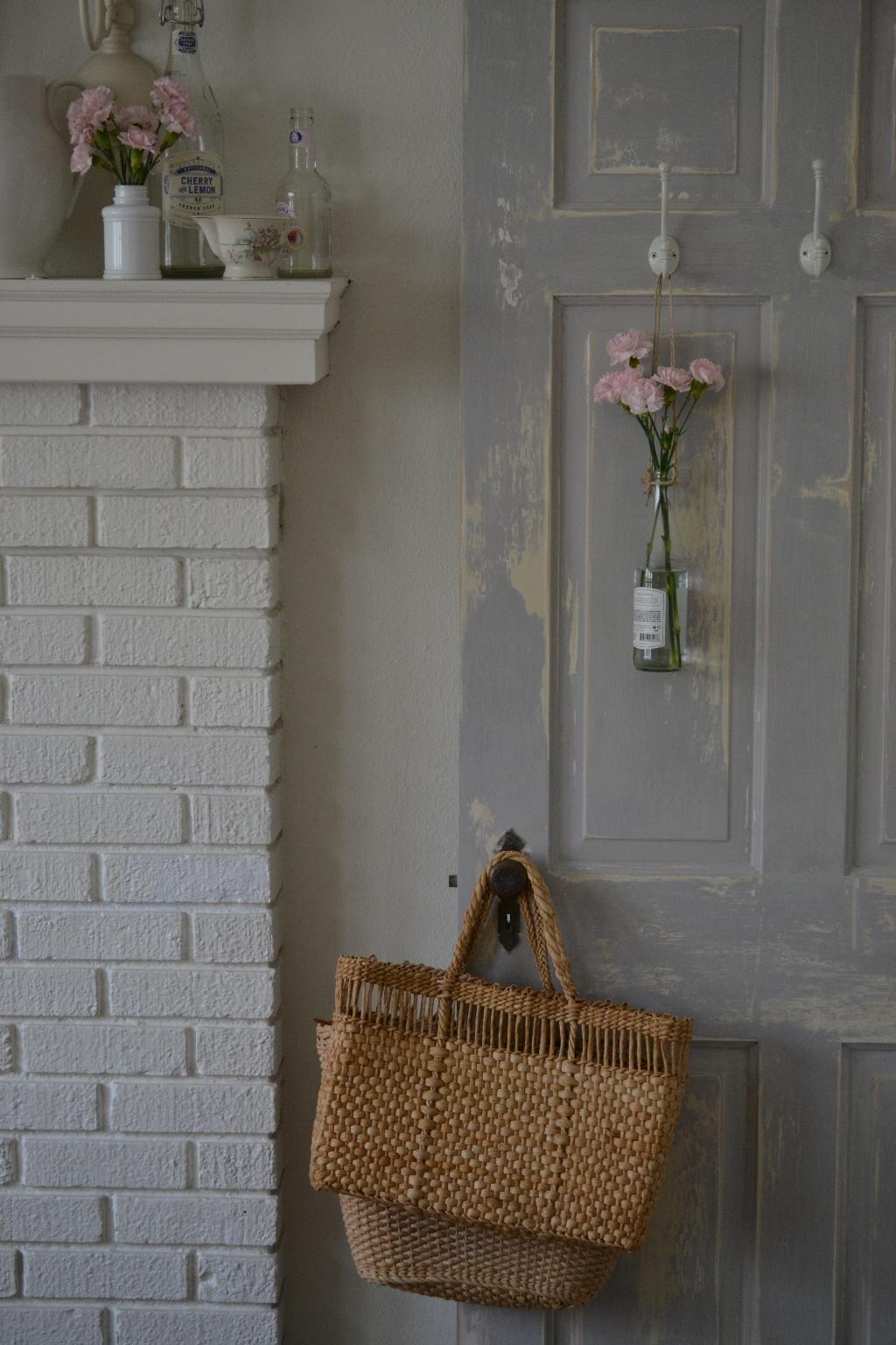 shabby door with Parisian Gray chalk paint cottage fix