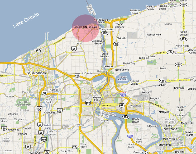 Location/Map Niagara on the Lake Cottages