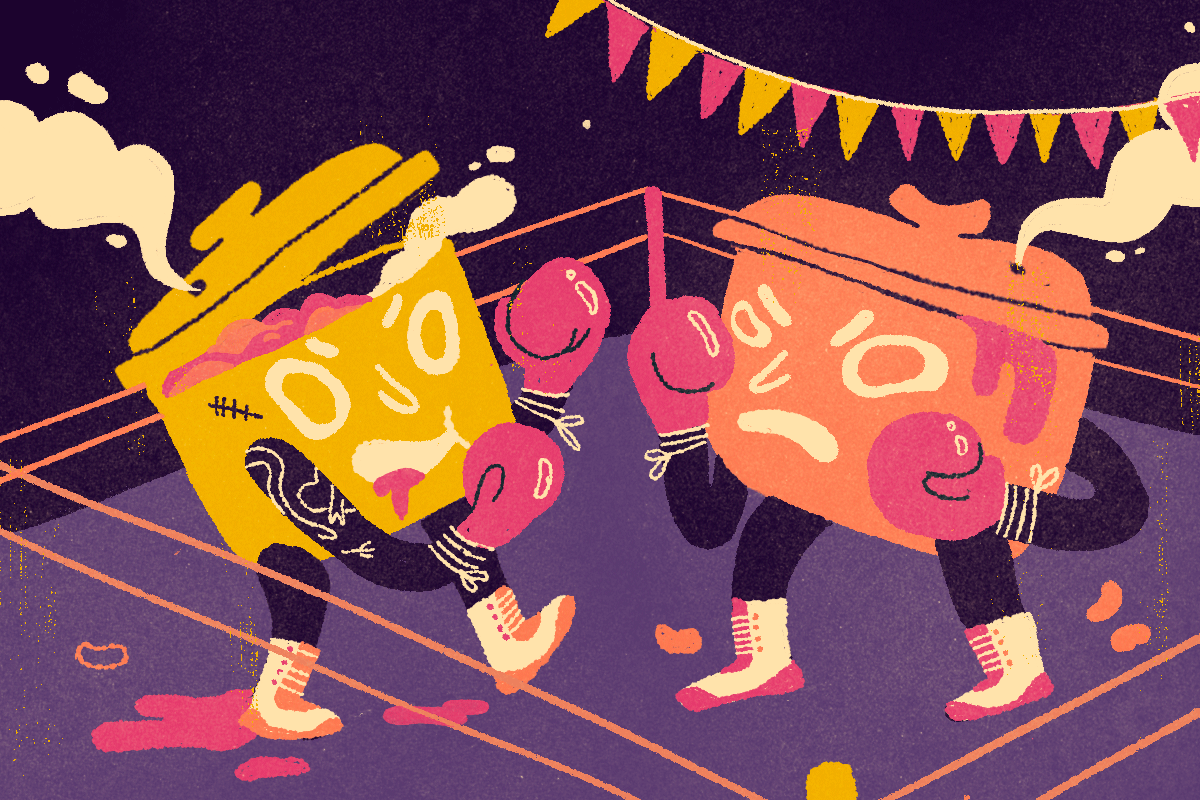 Why must lakeside gatherings involve chili cookoffs and karaoke