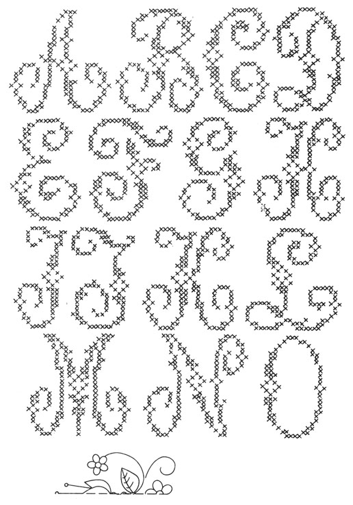 Embroidered Alphabet Cotton Arts Boutique