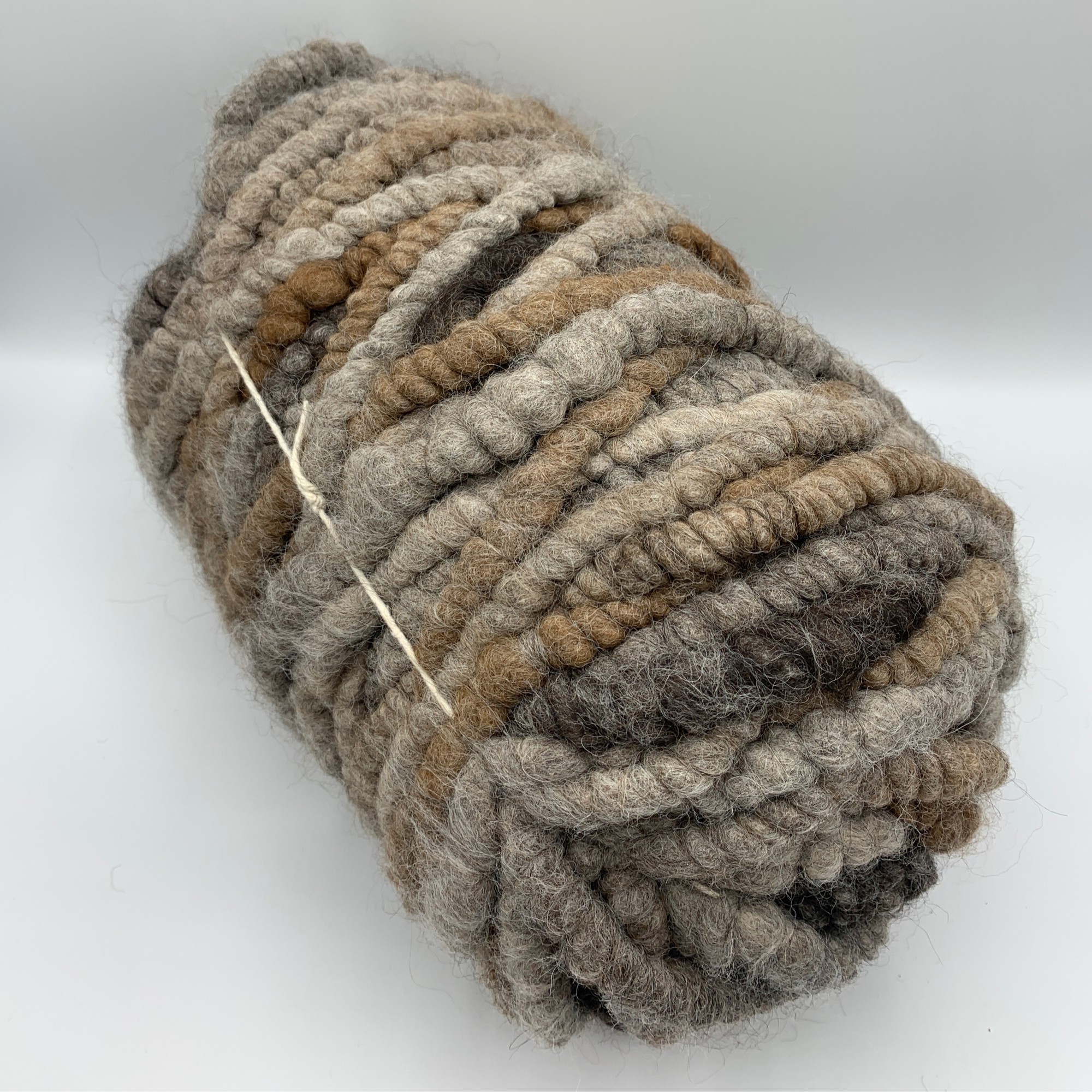 Alpaca Rug Yarn in Black, Grey, and Brown