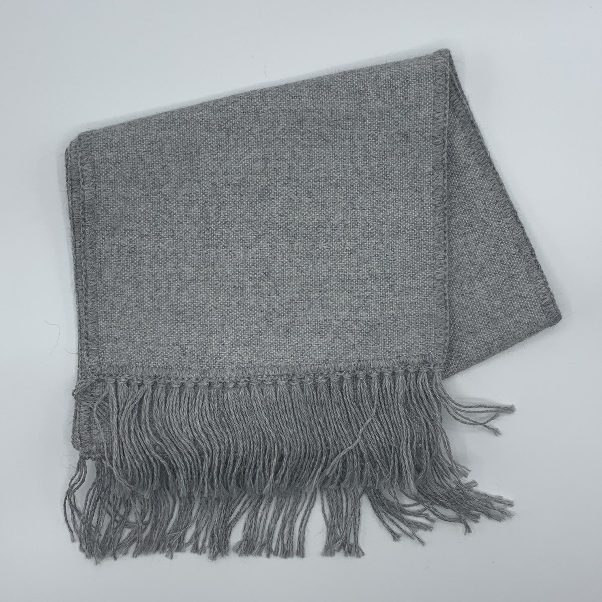 Light Silver Grey Woven Baby Alpaca Scarf