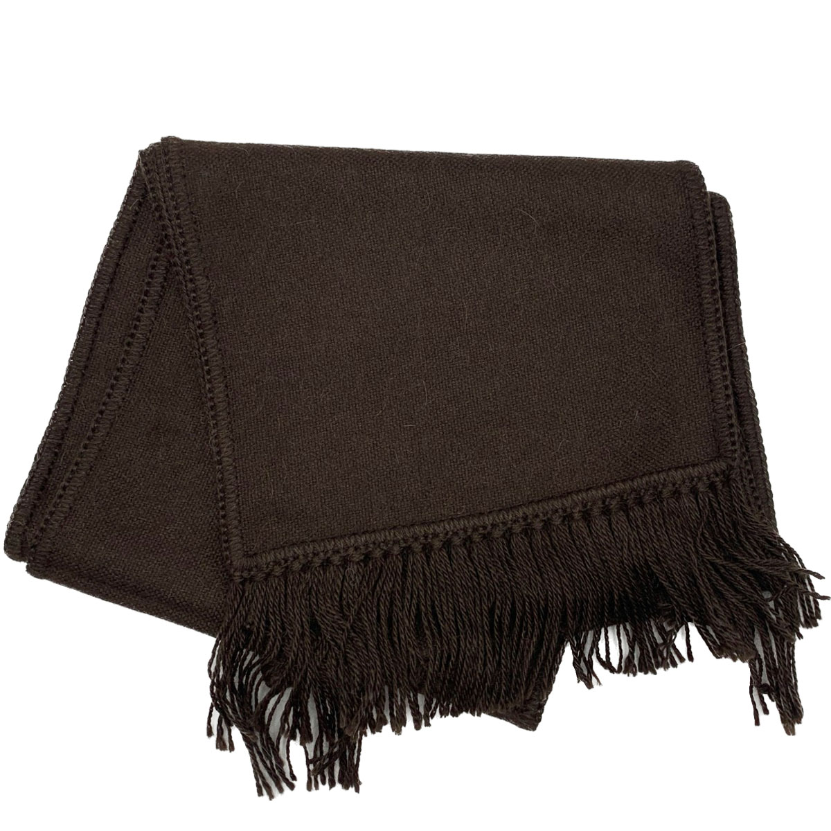 Brown Woven Baby Alpaca Scarf