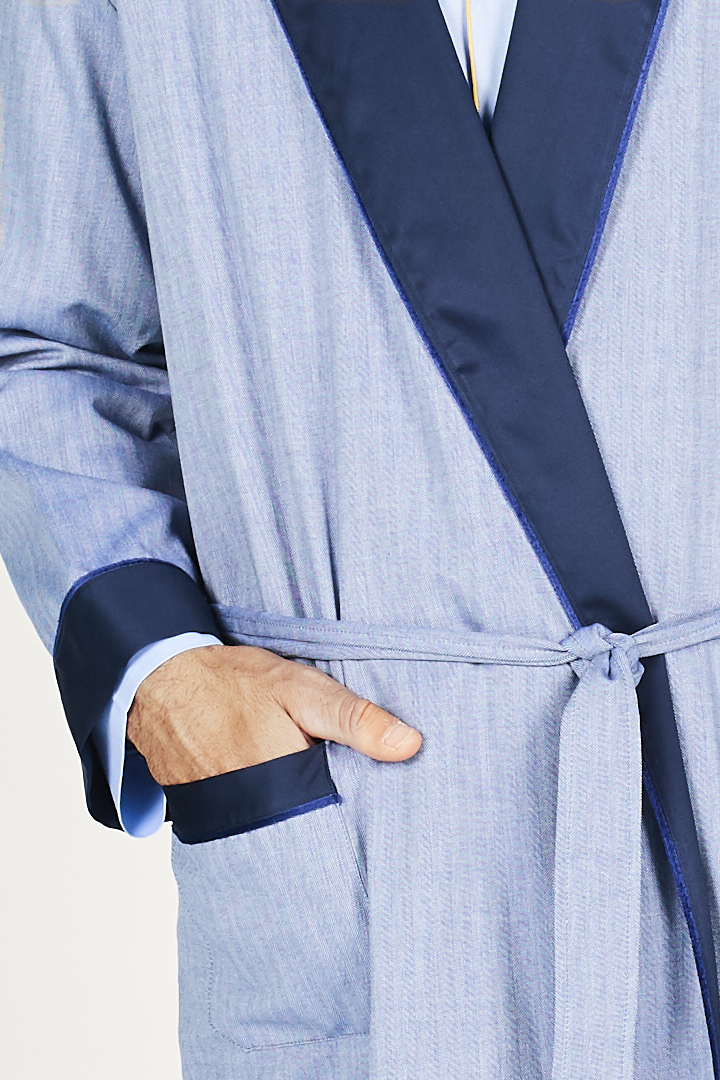 HERRINGBONE MEN`S ROBE Cotton Dream