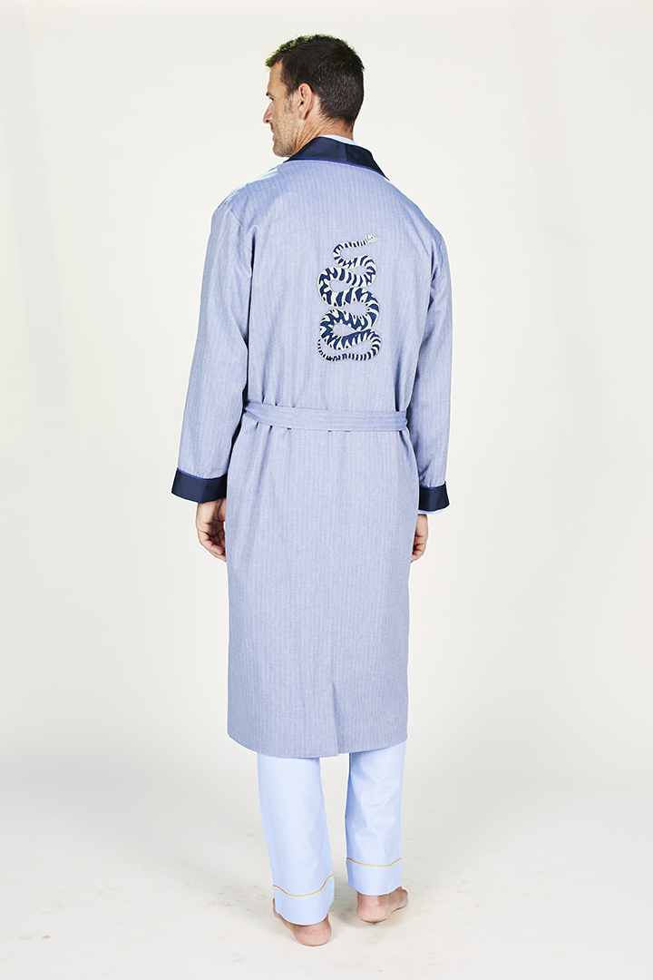 HERRINGBONE MEN`S ROBE Cotton Dream