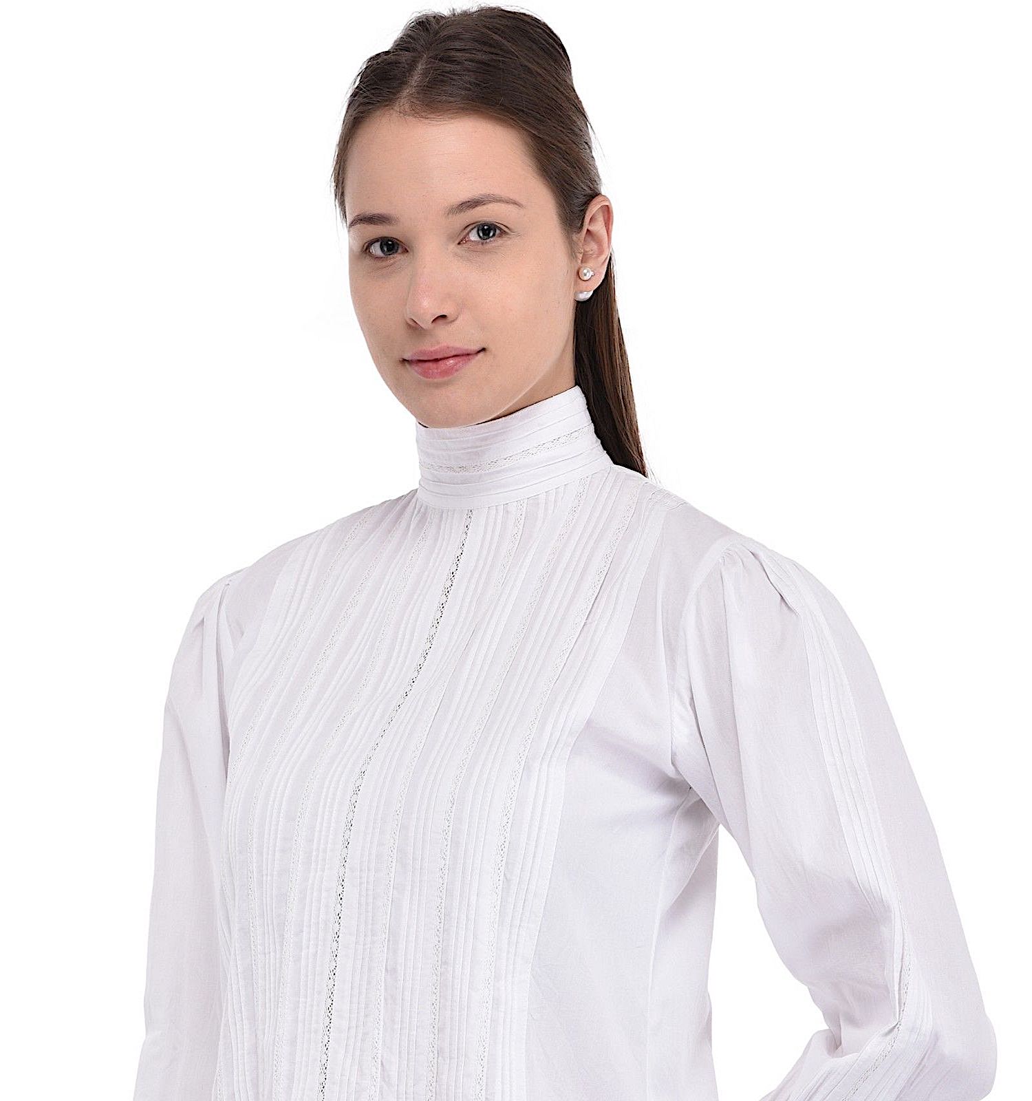 White Victorian/Edwardian Long Sleeve Blouse Cotton Lane London
