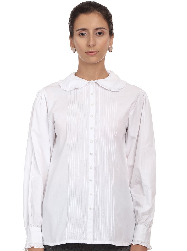 Peter Pan Collar White Blouse Cotton Lane London