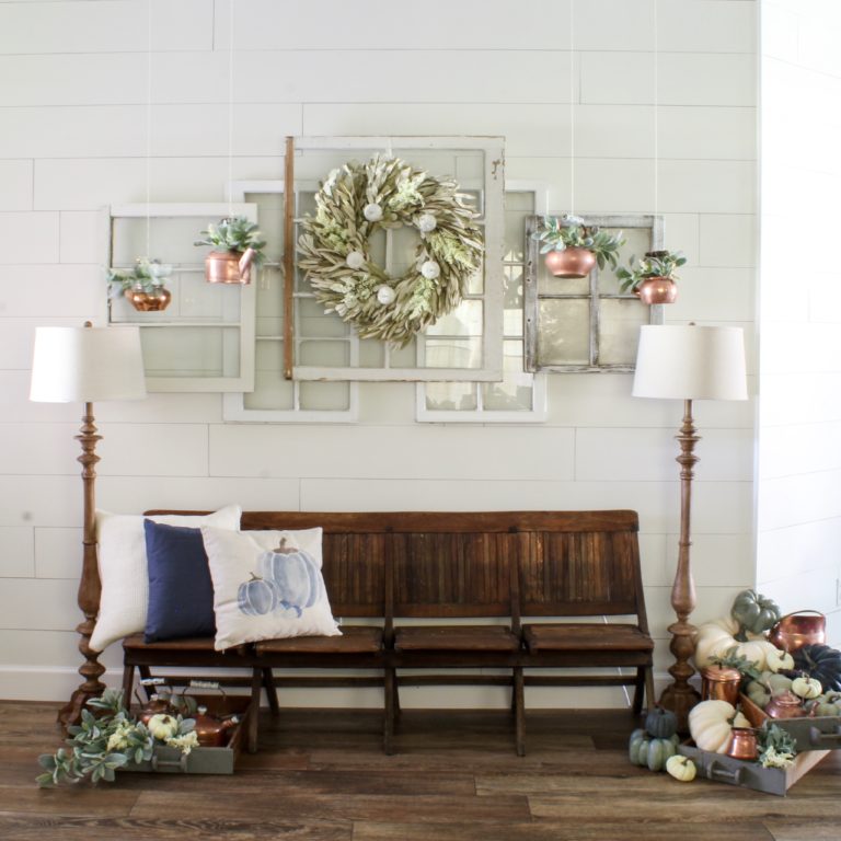 How to Hang Layered Vintage Windows Easy Farmhouse Decor DIY Cotton