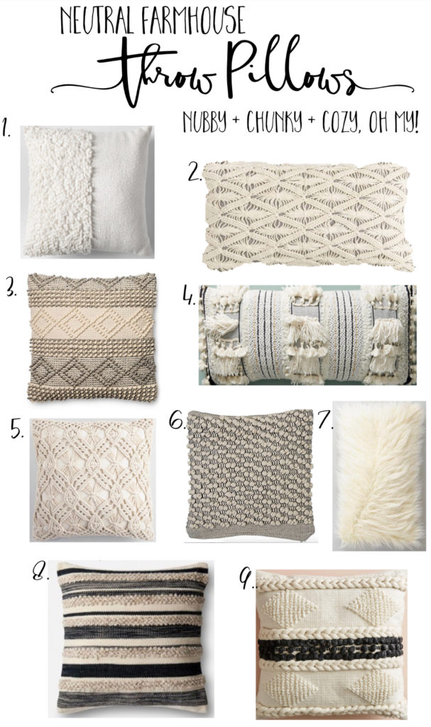 Cozy, Nubby, Chunky Farmhouse Pillows in All Budgets! Cotton Stem