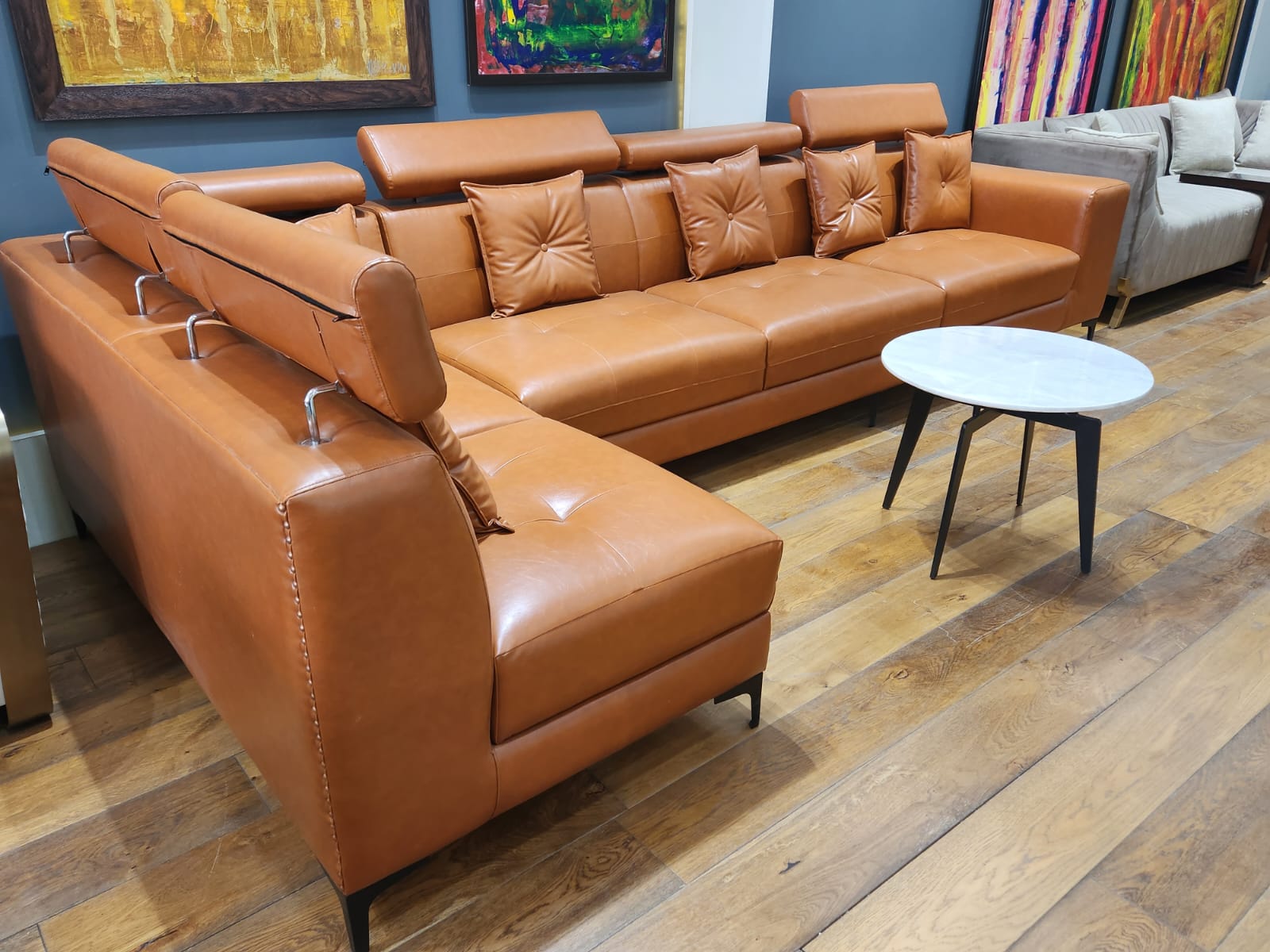 Omega Headrest Sectional Sofa Couchlane