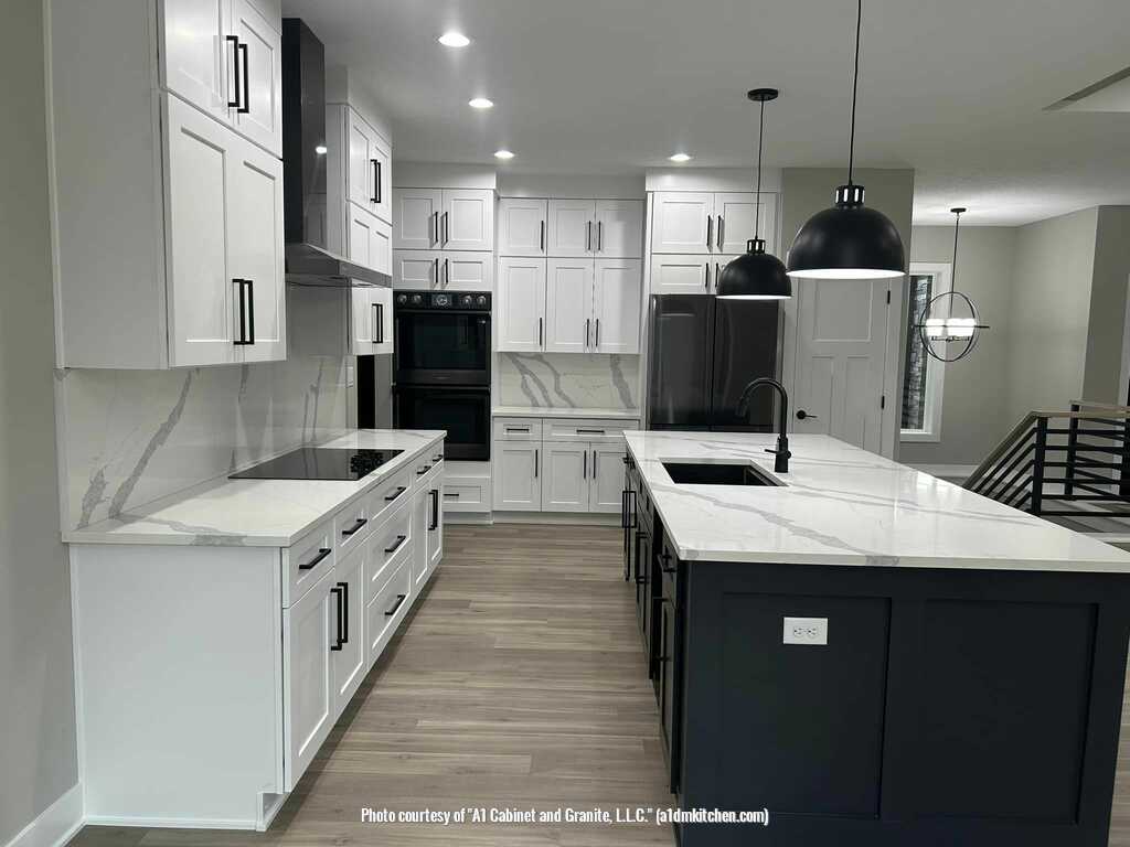 A1 and Granite, L.L.C. manufacturing countertops in the Des