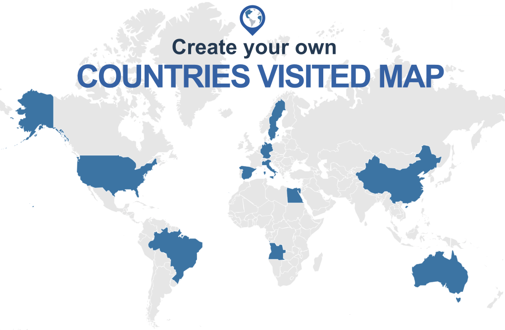 Countries Visited Map & Counter