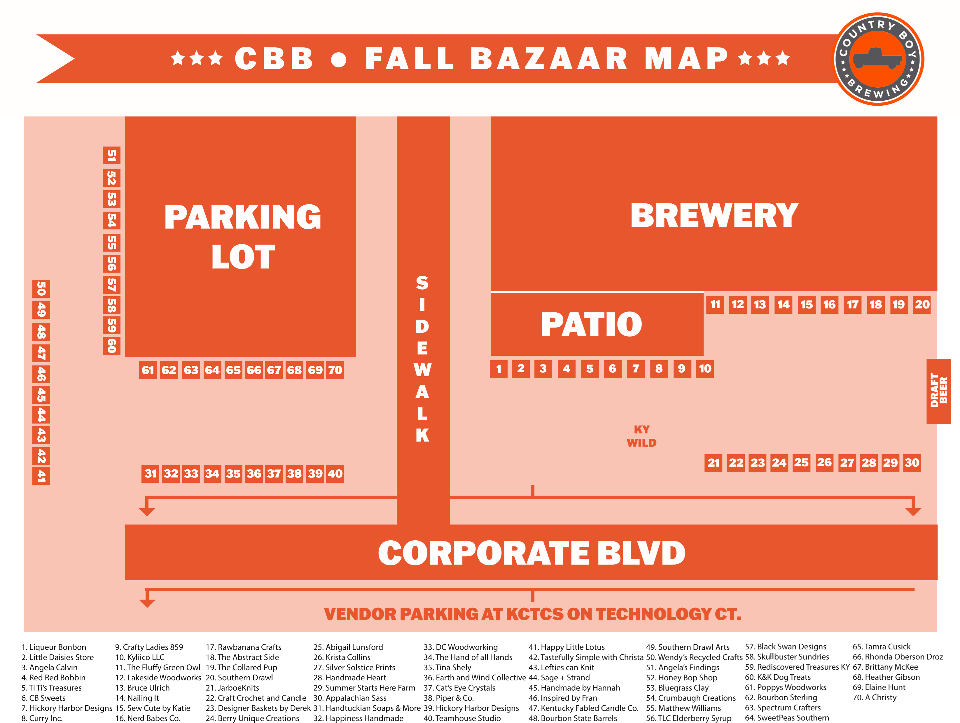 Country Boy Brewing Fall Bazaar Map