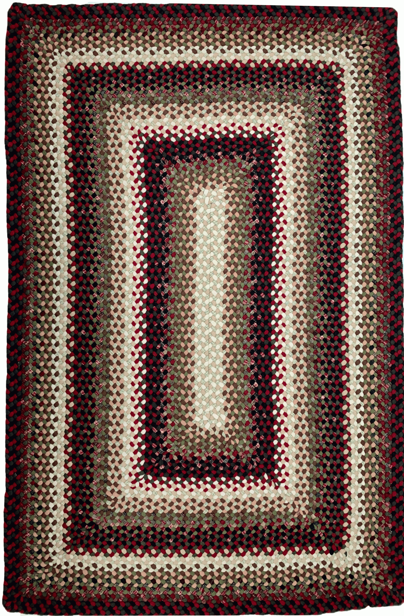 3'11" x 6' Rectangle Wool Braided Rug Country Braid House