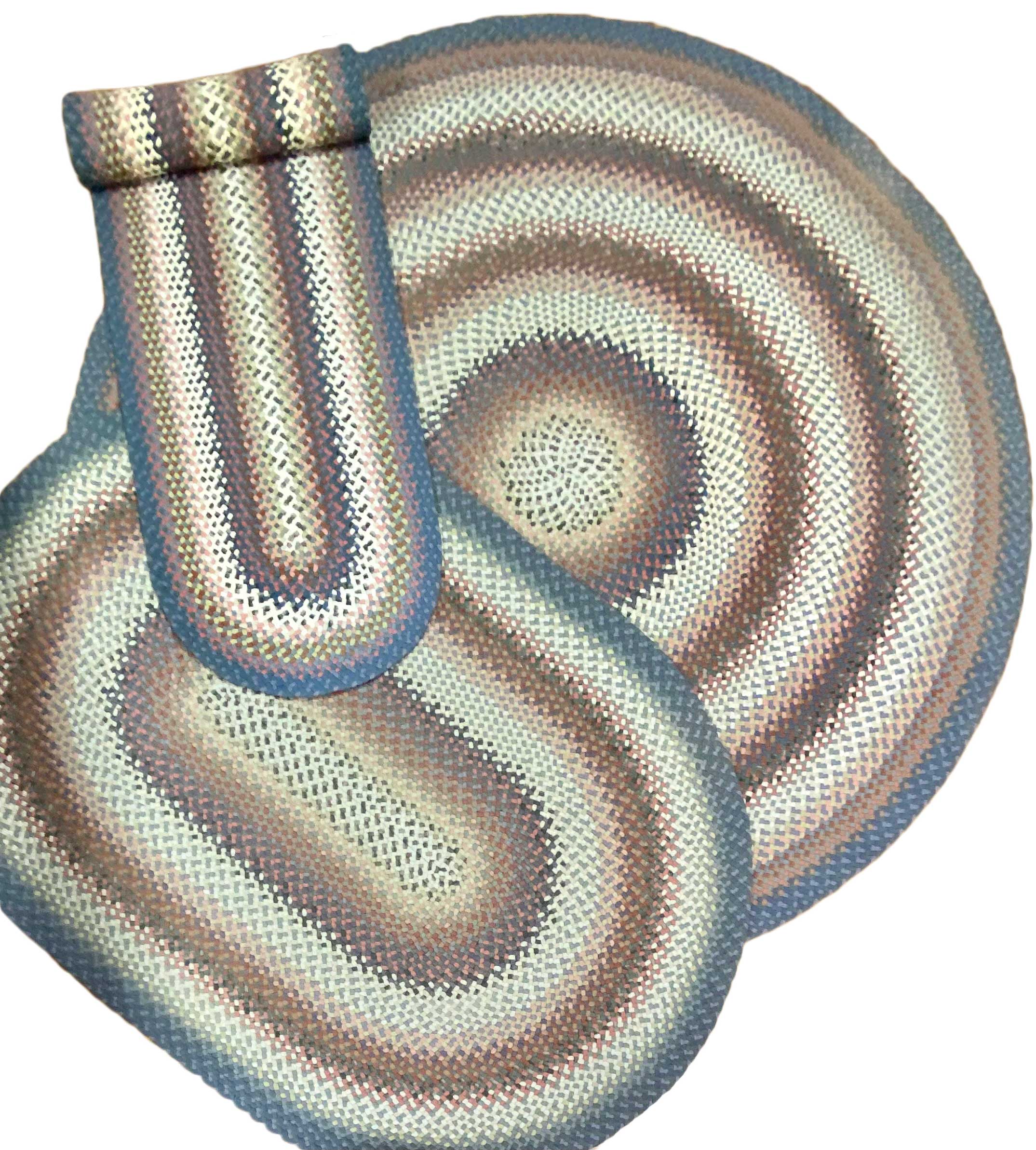 28" x 9'2" Used Country Braid House Wool Braided Runner