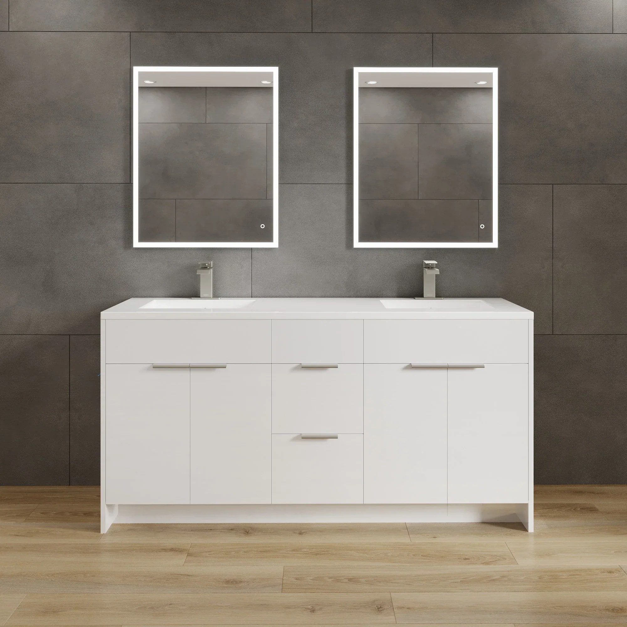 Palermo Gloss White Vanities PreAssembled Tagged "Vanity Sink Base