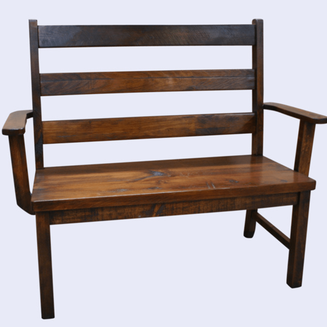 Dakota Ladder Back Hall Seat Solid Wood Canadian Made