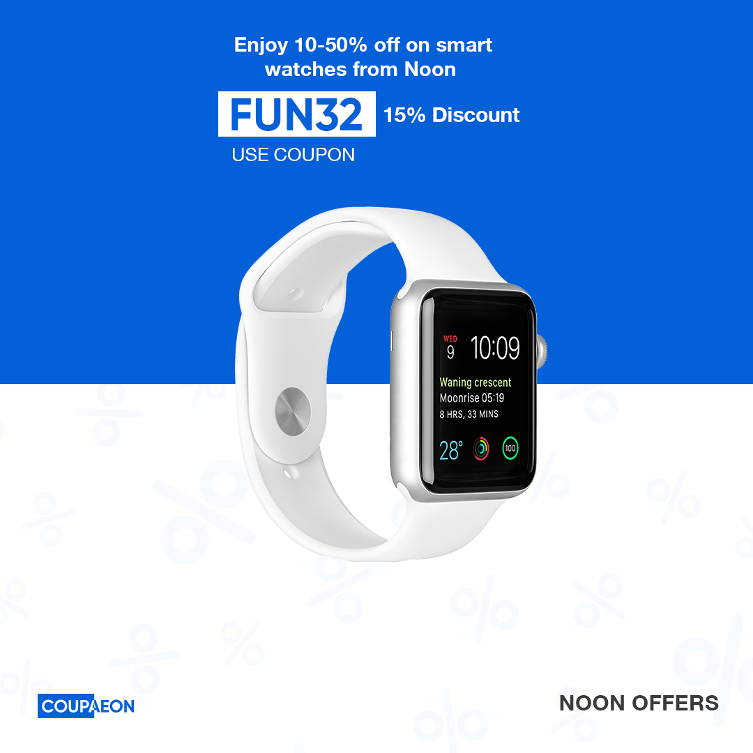 Save up to 50 OFF Smartwatches from Noon Noon Coupon
