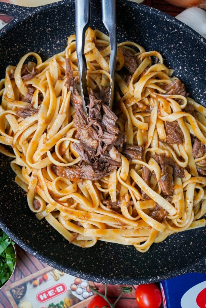 Short Rib Pasta Couple in the Kitchen