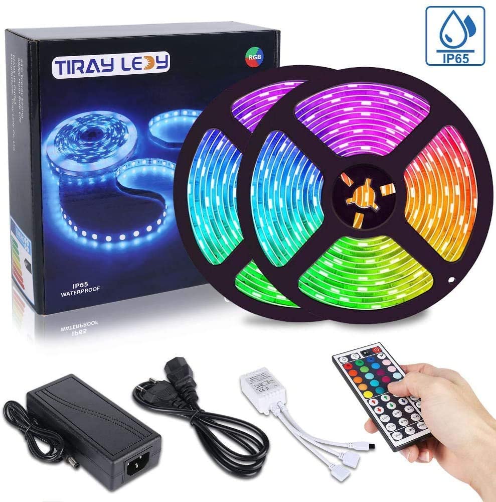 Tiray Ledy 10 m LED şerit, su geçirmez LED şeritler RGB 5050 300 LED