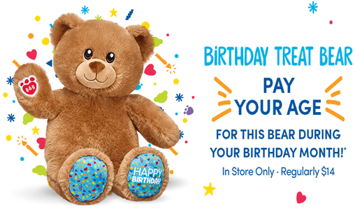 BuildABear Count Your Candles Program Pay Your Age for Birthday Bear