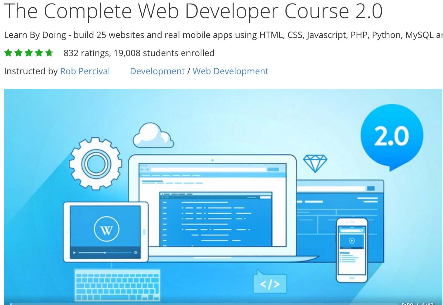 ( 95 off ) Complete Web Developer Course 2.0 Udemy coupon