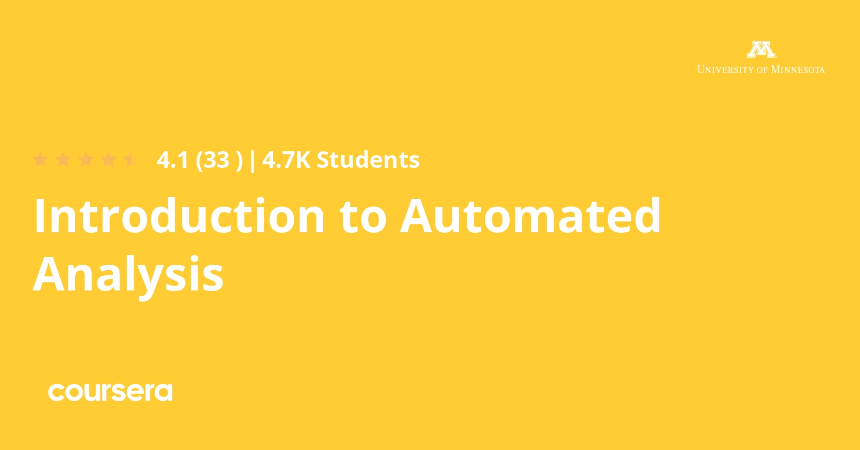 Introduction to Automated Analysis Software Testing Specialization