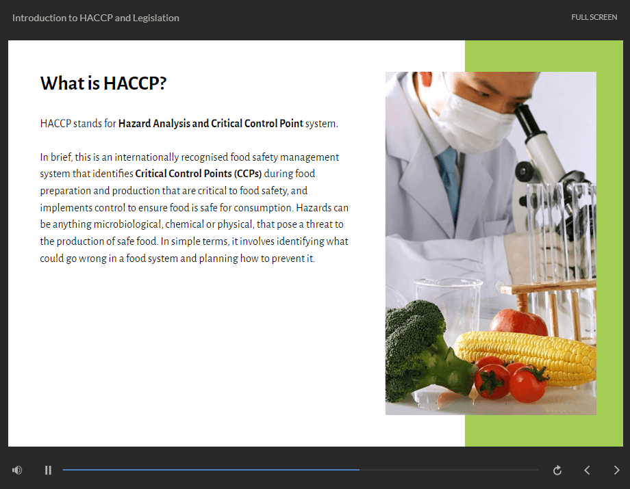 Online HACCP Training Course Gate