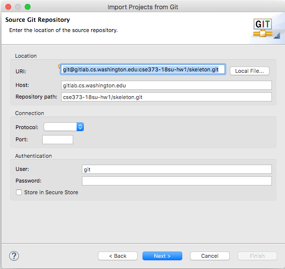 Eclipse git project setup guide