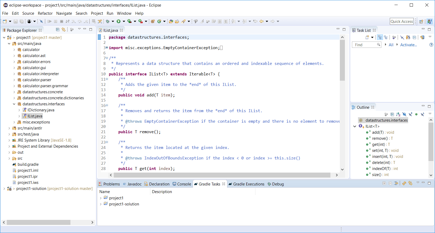 Eclipse Interface Overview