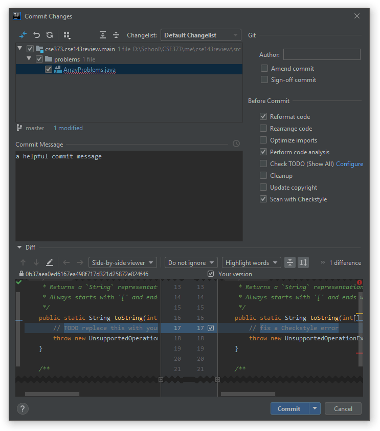 Commit & Submit CSE 373