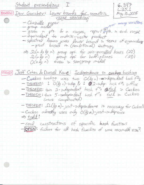 Lecture 25 page 1 at 72 DPI 6.897, Advanced Data Structures, Prof