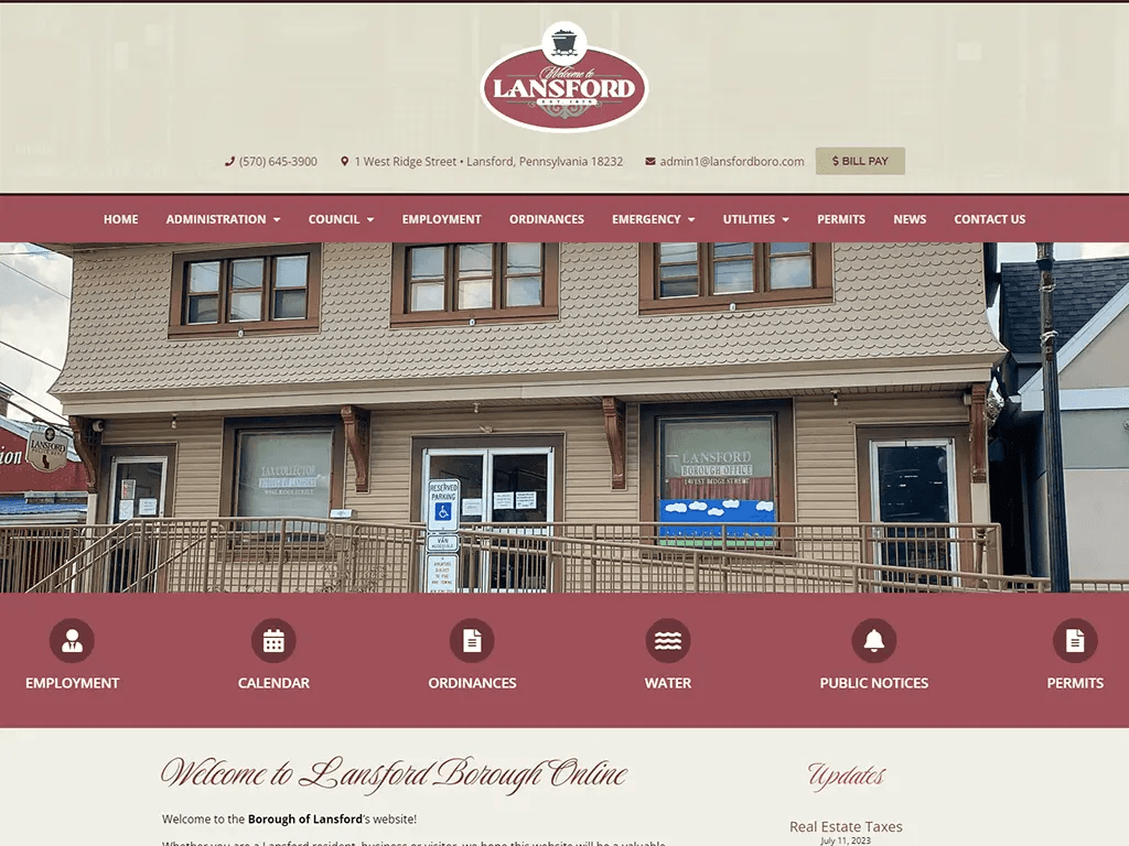 Borough Of Lansford site Design CourseVector