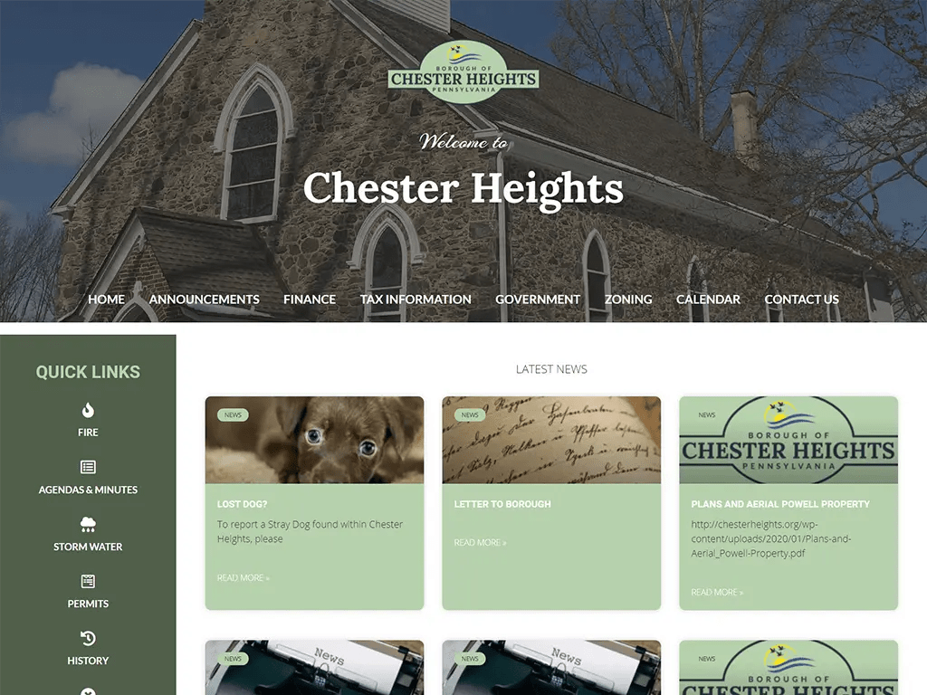 Chester Heights site Redesign CourseVector