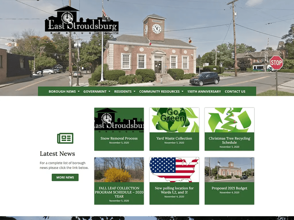 East Stroudsburg Borough site Redesign CourseVector