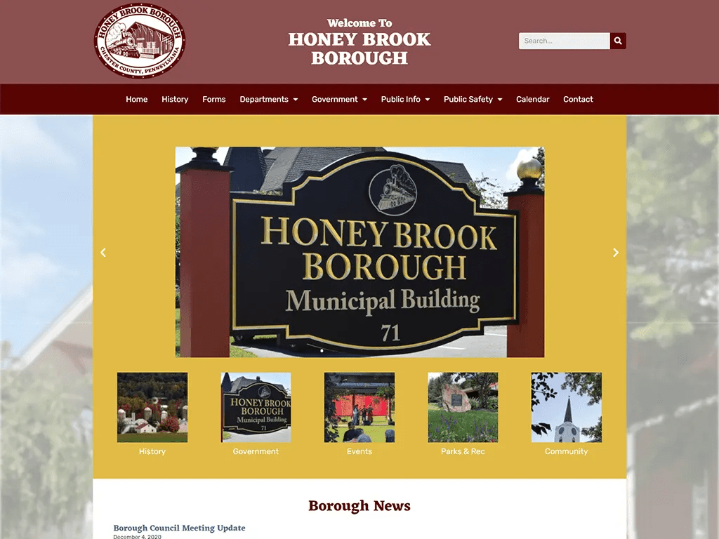 Honey Brook Borough site Desgin CourseVector