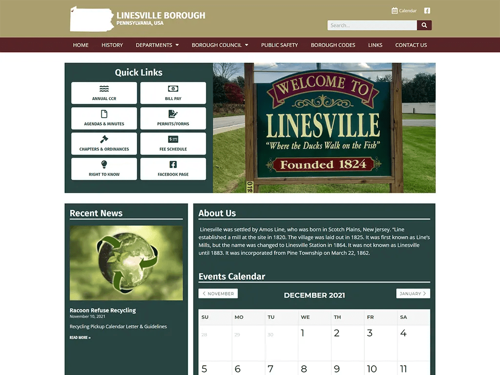 Linesville Borough site Design CourseVector