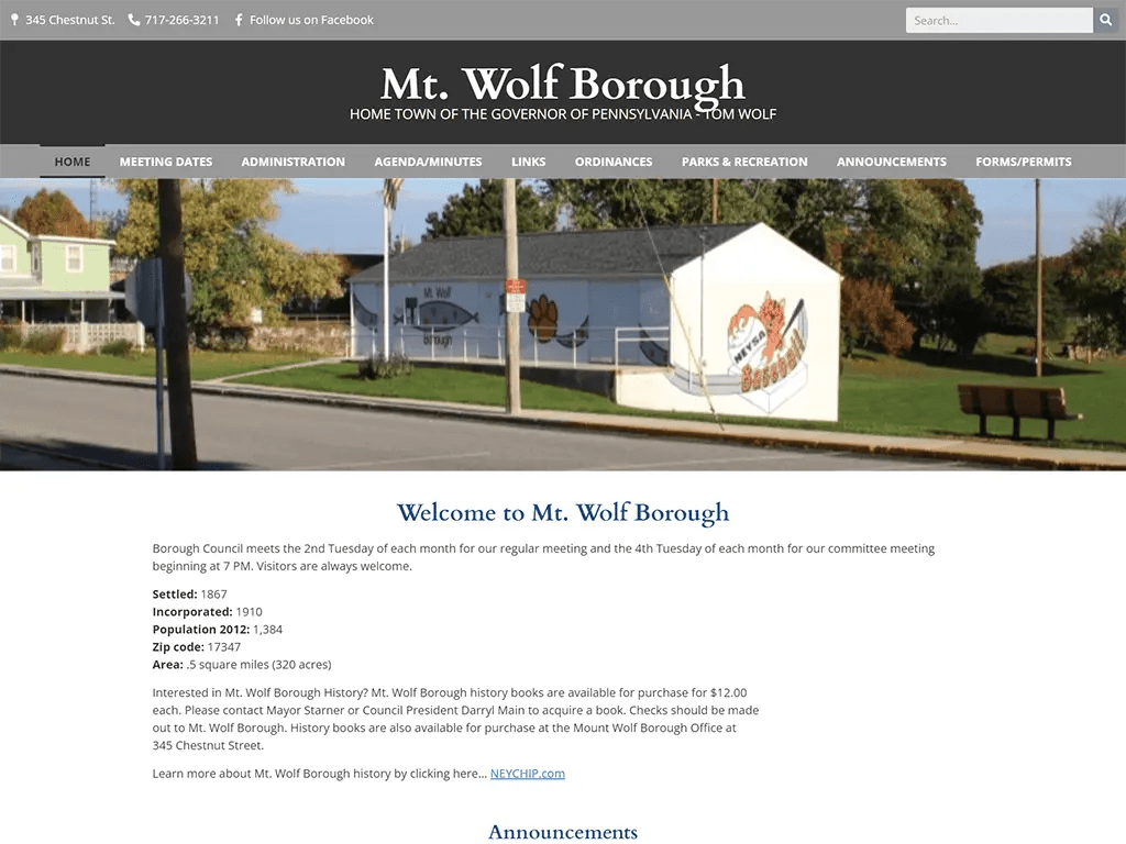 Mt. Wolf Borough site Design CourseVector