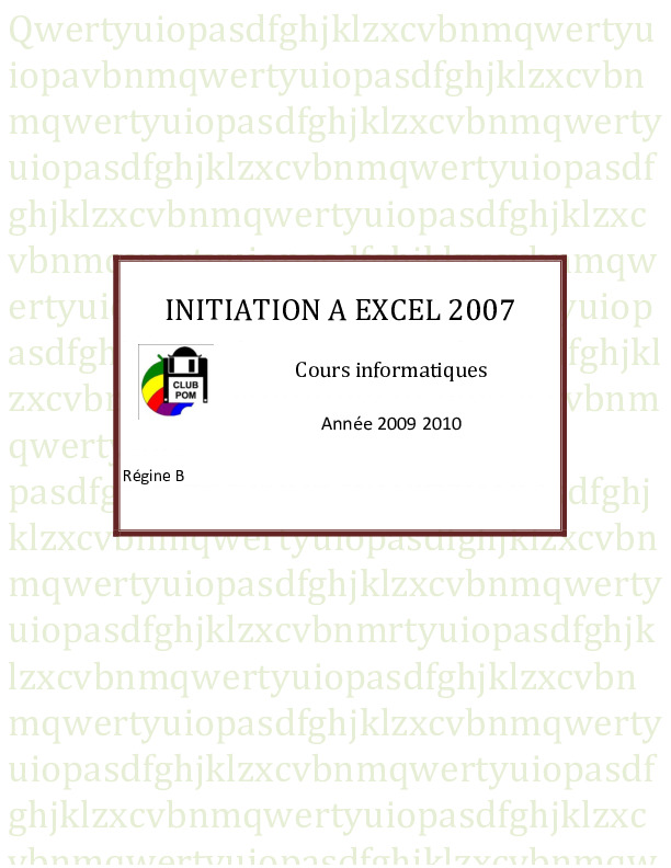 Guide d'initiation à EXCEL 2007 Télécharger cours informatique en PDF