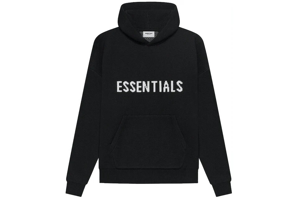 Essentials Knit Black Hoodie Courtside Kicks