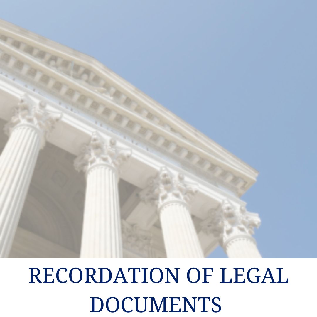 RECORDATION OF LEGAL DOCUMENTS Covenant Real Estate Services