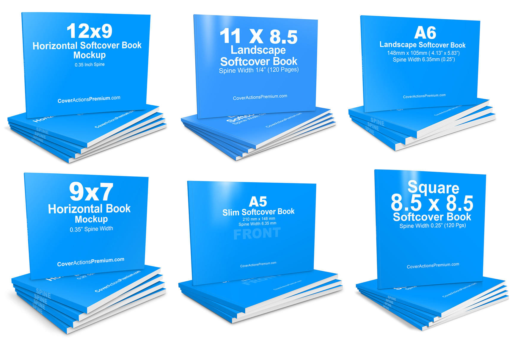 Landscape Book Mockup Collections Cover Actions Premium Mockup PSD